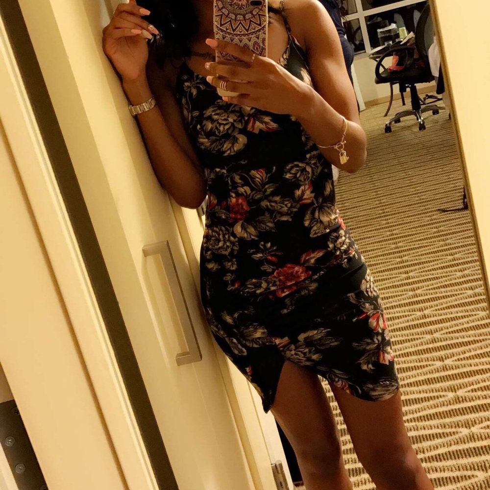 Fashion Nova Rose Print Dress